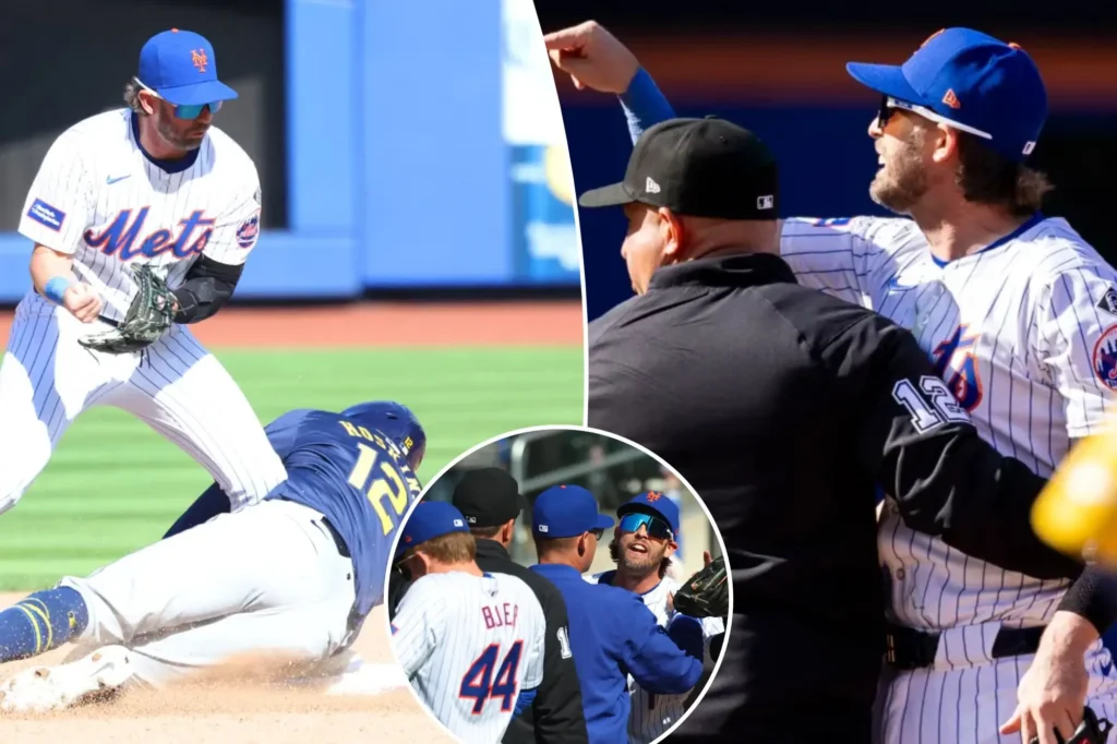 Mets vs. Brewers season opening ends in a brawl. (image:- new york post). (image:- new york post)