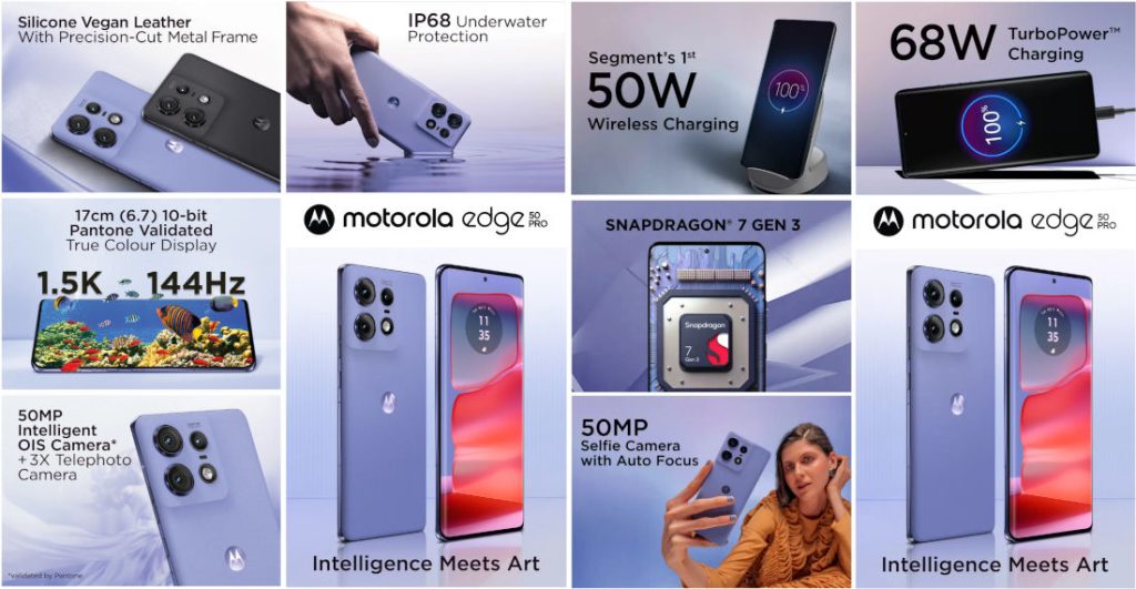 Introduced in India, the Motorola Edge 50 Pro is equipped with a Snapdragon 7 Gen 3 CPU. (image:- FoneArena.com)